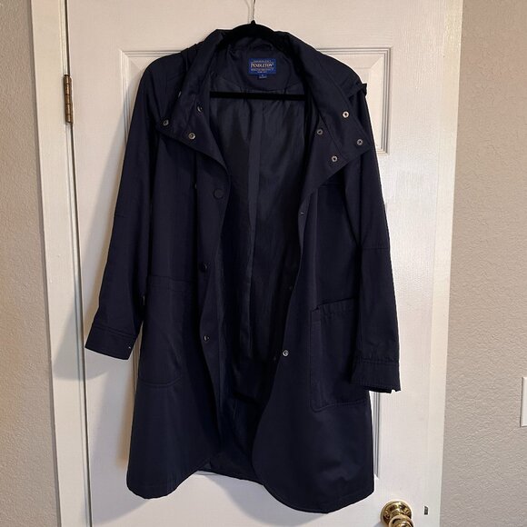 Navy Blue Pendleton Trench Coat - Picture 1 of 5